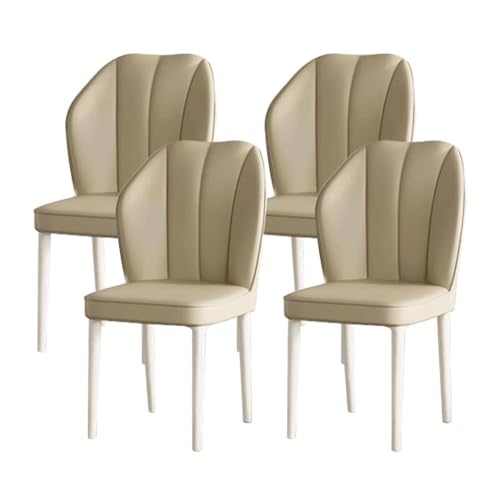 2er Set Ergonomische Esszimmerstühle, Polsterstuhl aus Leder ohne Armlehne, Beine aus Karbonstahl, modernes Design für Esszimmer und Küchenmöbel von Generisch