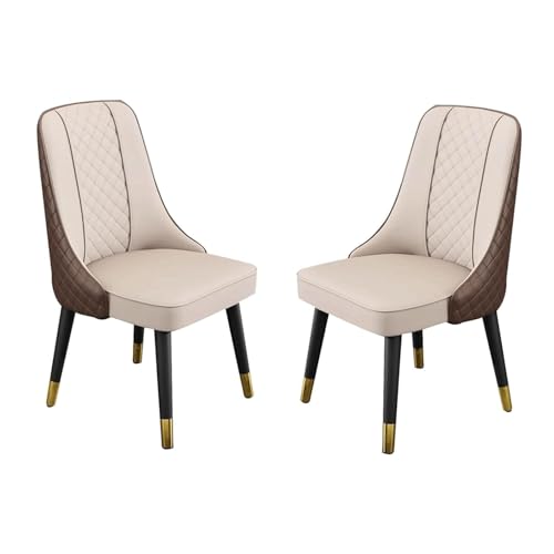 2er Set Ergonomische Esszimmerstühle - Hohe Rückenlehne Leder Gepolstert Küchenstühle mit Holzbeinen - Stilvolle Seitenstühle für Esszimmer und Küche Dekor 2er Set Ergonomische Esszimmerstühle - Hohe Rückenlehne Leder Gepolstert Küchenstühle mit Holzbeinen - Stilvolle Seitenstühle für Esszimmer und Küche Dekor von Generisch