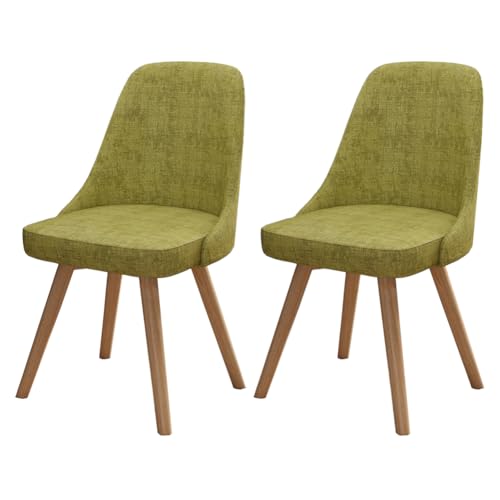 2er Set Ergonomische Grüne Leder Drehstuhl Esszimmerstühle Modernes Gepolstertes Design für Wohnzimmer Schlafzimmer Büro 360° Drehung und Komfort von Generisch