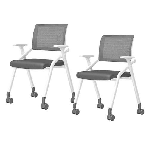 2er Set Ergonomischer Klappstuhl Konferenzstuhl mit Rollen Armlehnen Student & Bürostuhl für Wartezimmer Schwarz - Ideal für Meetings & Arbeitsbereiche 2er Set Ergonomischer Klappstuhl Konferenzstuhl mit Rollen Armlehnen Student & Bürostuhl für Wartezimmer Schwarz - Ideal für Meetings & Arbeitsbereiche von Generisch