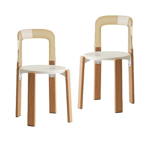 2er Set Esszimmerstühle Bauernhaus Küche Beistellstuhl mit gebogener Rückenlehne für bequemes Sitzen im Wohn-/Esszimmer, Küche oder Restaurant von Generisch
