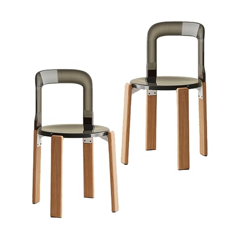 2er Set Esszimmerstühle Bauernhaus Küche Beistellstuhl mit gebogener Rückenlehne für bequemes Sitzen im Wohn-/Esszimmer, Küche oder Restaurant von Generisch