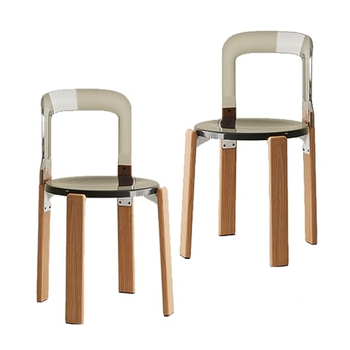 2er Set Esszimmerstühle Bauernhaus Küche Beistellstuhl mit gebogener Rückenlehne für bequemes Sitzen im Wohn-/Esszimmer, Küche oder Restaurant von Generisch