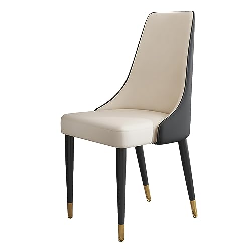 2er Set Esszimmerstühle mit hoher Rückenlehne aus PU-Kunstleder, gepolsterte Küchenstühle mit stabilen Metallbeinen für Esszimmer, modernes elegantes Design von Generisch