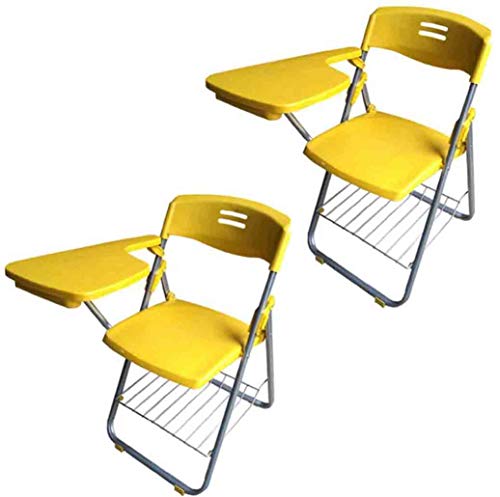 2er Set Gelbe Kunststoff-Klappstühle mit Schreibtablett Stabiler Stahlrahmen für Training Konferenzen Business und Lernen 2er Set Gelbe Kunststoff-Klappstühle mit Schreibtablett Stabiler Stahlrahmen für Training Konferenzen Business und Lernen von Generisch