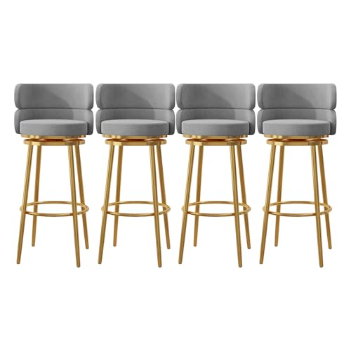 2er Set Gepolsterter Drehbarer Barhocker, 65 cm Sitzhöhe Küchenstühle mit hohen Rückenlehnen, schwarze Metall-Fußstütze, stilvolles blaugraues Design für Frühstücksbar 2er Set Gepolsterter Drehbarer Barhocker, 65 cm Sitzhöhe Küchenstühle mit hohen Rückenlehnen, schwarze Metall-Fußstütze, stilvolles blaugraues Design für Frühstücksbar von Generisch