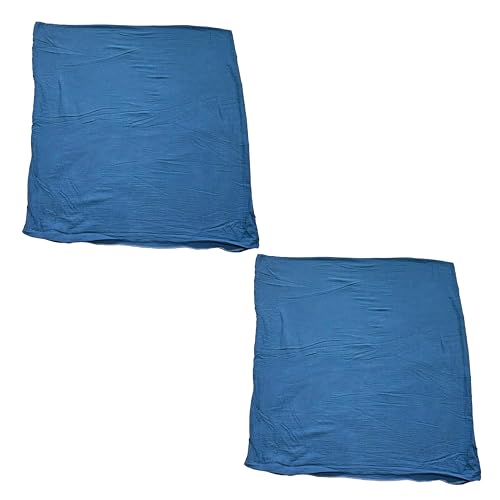 2er Set Kissenbezug 80x80 cm Kopfkissenbezug Kissenhülle 100% Baumwolle mit Reißverschluss Made in Germany (Blau Musselin) von Generisch