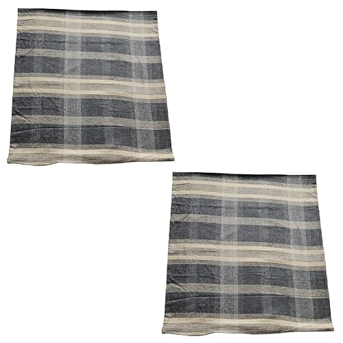 2er Set Kissenbezug 80x80 cm Kopfkissenbezug Kissenhülle 100% Baumwolle mit Reißverschluss Made in Germany (Grau Beige Kariert) von Generisch