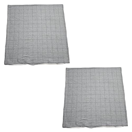 2er Set Kissenbezug 80x80 cm Kopfkissenbezug Kissenhülle 100% Baumwolle mit Reißverschluss Made in Germany (Grau Hellgrau Kariert Karos Quadrate) von Generisch