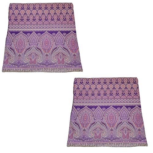 2er Set Kissenbezug 80x80 cm Kopfkissenbezug Kissenhülle 100% Baumwolle mit Reißverschluss Made in Germany (Lila Blumen Satin) von Generisch