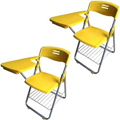 2er Set Klappstühle mit Schreibtablett Robuster Kunststoffsitz Fettstahlrahmen Ideal für Training Konferenzen Business & Lernen Gelb 2er Set Klappstühle mit Schreibtablett Robuster Kunststoffsitz Fettstahlrahmen Ideal für Training Konferenzen Business & Lernen Gelb von Generisch