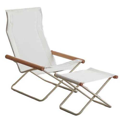 2er Set Klappstuhl Outdoor Massivholz Buche & 600D Leinwand Breite Liege Casual Camping Hocker Strandstuhl Tragbar Leicht Picknick Weiß mit Fußstütze 2er Set Klappstuhl Outdoor Massivholz Buche & 600D Leinwand Breite Liege Casual Camping Hocker Strandstuhl Tragbar Leicht Picknick Weiß mit Fußstütze von Generisch