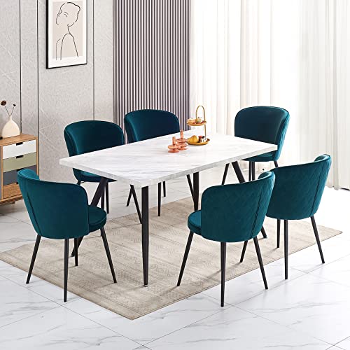 2er Set Küchenhocker aus schwarzem Samt mit dicker Rückenlehne und gepolsterter Sitzfläche Metallstruktur für Wohnzimmer oder Schlafzimmer von Generisch