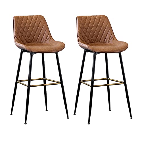 2er Set Moderne Barhocker mit Rückenlehne Thekenhöhe Kunstleder Stühle mit Metallbeinen für Küchentheke und Esszimmer Stilvolle und bequeme Sitzgelegenheit für Home Bar Bereich von Generisch