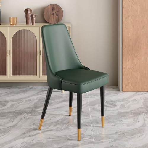 2er Set Moderne Esszimmerstühle aus Leder mit Rückenlehne Metallbeine Gepolstert Küche Lounge Casual Sitzecke Ankleide Badezimmer Stühle von Generisch
