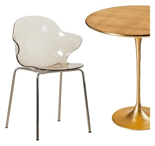 2er Set Moderne Esszimmerstühle mit Acryl-Rückenlehne, transparentes Kristalldesign für Esszimmer und Wohnzimmer, mit verdickten galvanisierten Beinen aus Karbonstahl 2er Set Moderne Esszimmerstühle mit Acryl-Rückenlehne, transparentes Kristalldesign für Esszimmer und Wohnzimmer, mit verdickten galvanisierten Beinen aus Karbonstahl von Generisch