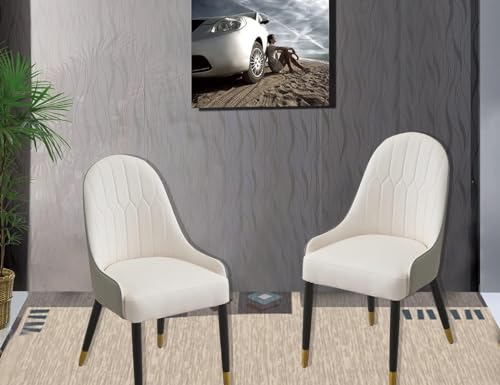 2er Set Moderne Grau Esszimmerstühle Ergonomische PU Leder Stühle mit Massivholz Metallbeine & Rückenlehne für Wohnzimmer oder Esszimmer Stilvolle Möbel 2er Set Moderne Grau Esszimmerstühle Ergonomische PU Leder Stühle mit Massivholz Metallbeine & Rückenlehne für Wohnzimmer oder Esszimmer Stilvolle Möbel von Generisch
