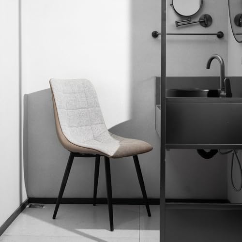 2er-Set Polsterstuhl mit Metallgestell & Premium-Leinen-Kunstleder – Robuster Esszimmerstuhl bis 120 kg, pflegeleicht & ergonomisch für Homeoffice (Modernes Design, Strapazierfähige Materialien) von Generisch