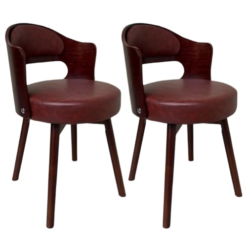 2er Set Rot Modern Ergonomisch 360° Drehstuhl Esszimmerstühle mit Lederpolsterung für Lounge Büro und Schminktisch von Generisch