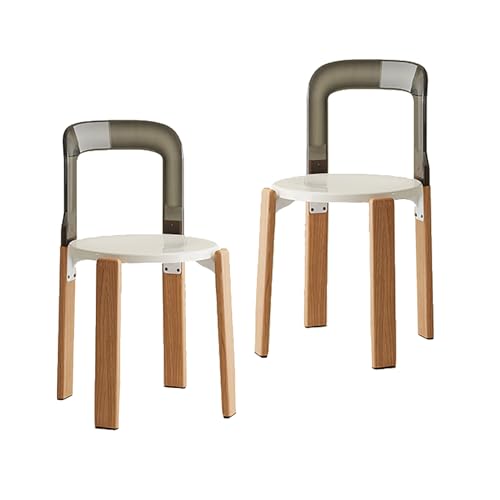 2er Set Rustikale Esszimmerstühle Moderne Armlehnenlose Seitenstühle mit gebogener Rückenlehne für Küche, Wohnzimmer, Restaurant, Bistro - Eschenholz & Weiß Finish 2er Set Rustikale Esszimmerstühle Moderne Armlehnenlose Seitenstühle mit gebogener Rückenlehne für Küche, Wohnzimmer, Restaurant, Bistro - Eschenholz & Weiß Finish von Generisch