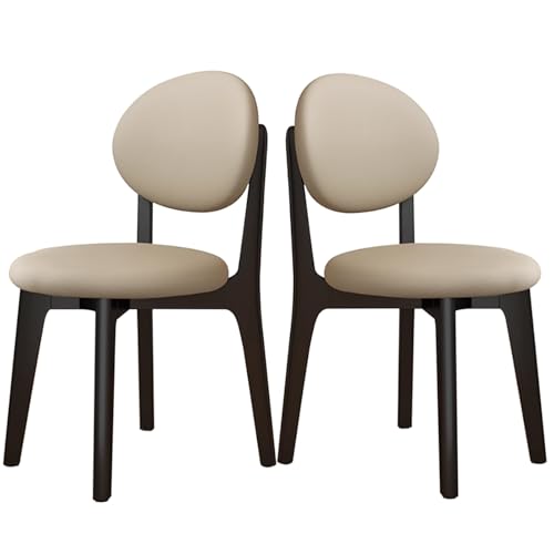2er Set Schwarz Holz Esszimmerstühle Gepolsterter Küchenstuhl ohne Armlehnen für Restaurant Wohnzimmer Schlafzimmer Stilvoll und Bequem Sitzgelegenheit von Generisch