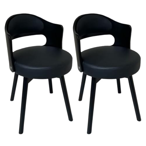 2er Set Schwarz Leder Drehstuhl Esszimmerstühle mit ergonomischem Design für Esszimmer Lounge Büro 360° Drehbar 2er Set Schwarz Leder Drehstuhl Esszimmerstühle mit ergonomischem Design für Esszimmer Lounge Büro 360° Drehbar von Generisch