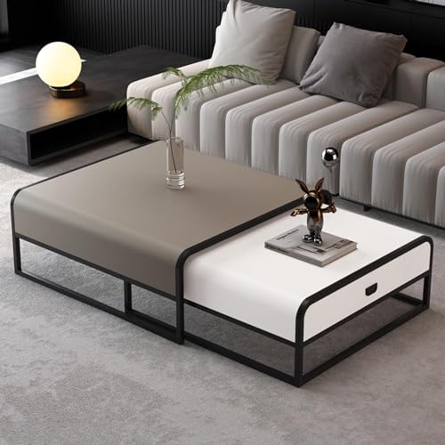 2er Set Stapelbare Nisttische mit Schublade, platzsparende Metallrahmen Beistelltische für Wohnzimmer, Schlafzimmer, Büro 2er Set Stapelbare Nisttische mit Schublade, platzsparende Metallrahmen Beistelltische für Wohnzimmer, Schlafzimmer, Büro von Generisch
