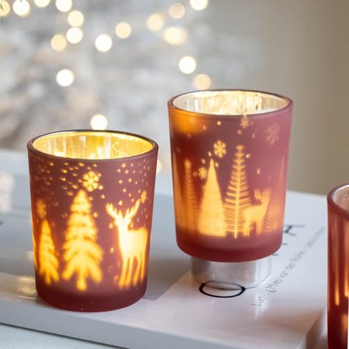 2er Set Teelichthalter Weihnachten Kerzengläser, Windlicht Teelichtgläser Weihnachten Kerzenhalter, Teelichtbecher Aus Glas, Weihnachtsdeko Teelicht Deko Tischdekoration Für Zuhause Und Feiertage 2er Set Teelichthalter Weihnachten Kerzengläser, Windlicht Teelichtgläser Weihnachten Kerzenhalter, Teelichtbecher Aus Glas, Weihnachtsdeko Teelicht Deko Tischdekoration Für Zuhause Und Feiertage von Generisch