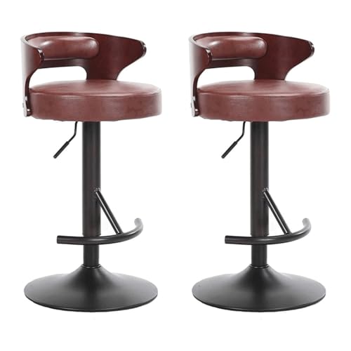 2er Set Verstellbare Barhocker Drehbar Leder mit Rückenlehne für Küchentheke Höhenverstellbar und Bequem Modern Freizeit Barstühle von Generisch