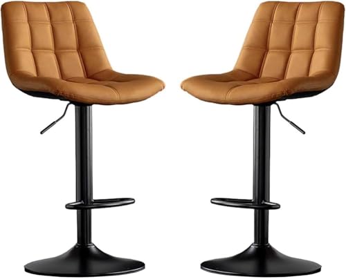 2er Set Verstellbare Leder Drehbar Thekenhocker - Höhenverstellbarer Barstuhl mit Fußstütze für Esszimmer & Kücheninsel - Stilvolles Hellbraunes Design 2er Set Verstellbare Leder Drehbar Thekenhocker - Höhenverstellbarer Barstuhl mit Fußstütze für Esszimmer & Kücheninsel - Stilvolles Hellbraunes Design von Generisch