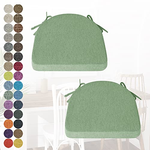 2er-Set rutschfeste, waschbare Stuhlkissen mit Riemen, halbrunde Sitzpolster für Esszimmer, Zuhause, Büro und Küche, Beige, Reißverschluss, 40 x 38 x 3 cm 2er-Set rutschfeste, waschbare Stuhlkissen mit Riemen, halbrunde Sitzpolster für Esszimmer, Zuhause, Büro und Küche, Beige, Reißverschluss, 40 x 38 x 3 cm von Generisch