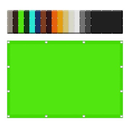 3,4 x 3,6 m, winddicht, UV-beständige Plane mit Ösen und Seil, einfache Montage ohne Bohren, für Terrasse, Camping, Outdoor-Events, strapazierfähiges grünes PES-Polyester 3,4 x 3,6 m, winddicht, UV-beständige Plane mit Ösen und Seil, einfache Montage ohne Bohren, für Terrasse, Camping, Outdoor-Events, strapazierfähiges grünes PES-Polyester von Generisch