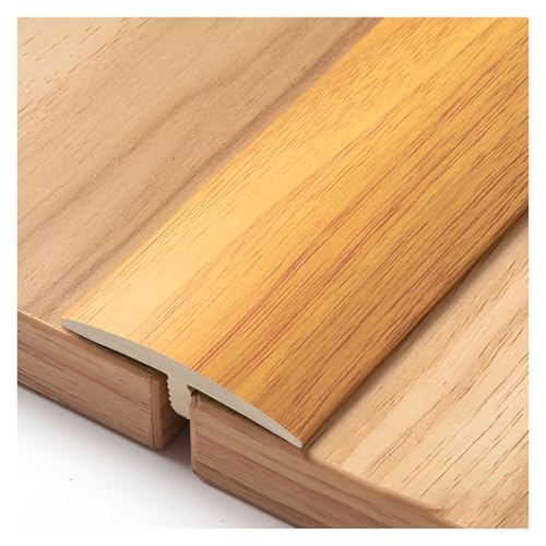 3 Fuß Selbstklebende T-Form-Übergangsleiste Boden Türschwellenleiste im Holzmaserungsdesign zum Verbinden von Bodenlücken Teppichen und Bodenfliesen (Gelb) von Generisch