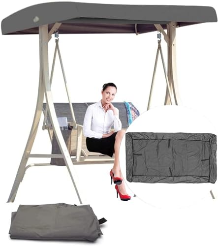 3-Sitzer Schaukelüberdachung Ersatz Wasserdicht 210D Oxford Stoff Garten Hängematte Abdeckung Abmessungen 191 x 120 x 18/23 cm - Langlebige Outdoor-Schattenlösung von Generisch