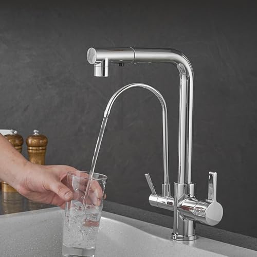 3-Wege-Chrom-Wasserfilter-Wasserhahn – ausziehbare Küchenspüle, Mischbatterie, Dual-Modus, einfache Installation, Trinkwasserhahn-Design für Zuhause und Küche 3-Wege-Chrom-Wasserfilter-Wasserhahn – ausziehbare Küchenspüle, Mischbatterie, Dual-Modus, einfache Installation, Trinkwasserhahn-Design für Zuhause und Küche von Generisch