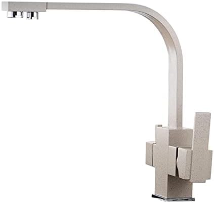 3-Wege-Küchenarmatur, 3-in-1-Trinkwasserfilter mit schwenkbarem Auslauf und 2 Hebeln, langlebiges Haferflocken-Finish für moderne Küchen von Generisch