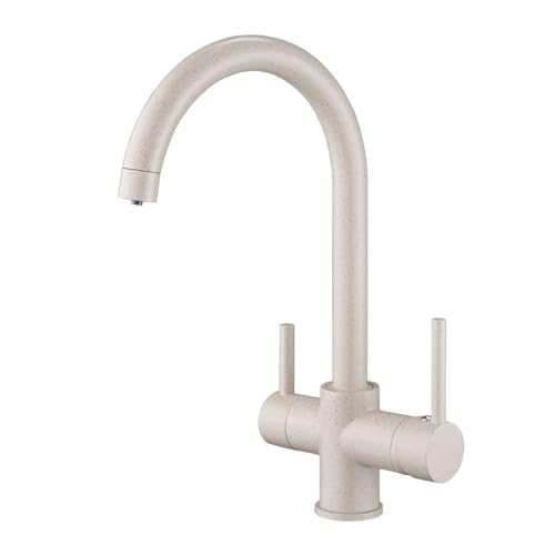 3-Wege-Küchenarmatur, 360° schwenkbar, 3-in-1-Osmose-Wasserfilter-Wasserhahn, Doppelhebel-Design, beigefarbenes Finish, modernes Küchen-Upgrade 3-Wege-Küchenarmatur, 360° schwenkbar, 3-in-1-Osmose-Wasserfilter-Wasserhahn, Doppelhebel-Design, beigefarbenes Finish, modernes Küchen-Upgrade von Generisch