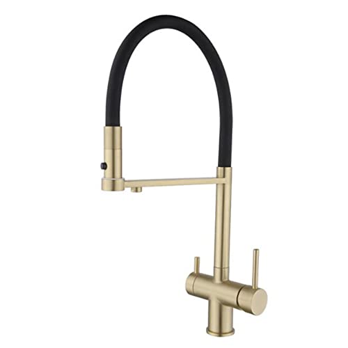 3-Wege-Küchenarmatur, Messing, goldfarben, Trinkwasserhahn, Heiß- und Kaltwasserfilter, elegantes Design und stilvolle Küchenspüle, einfache Installation, perfekt für den Heimgebrauch 3-Wege-Küchenarmatur, Messing, goldfarben, Trinkwasserhahn, Heiß- und Kaltwasserfilter, elegantes Design und stilvolle Küchenspüle, einfache Installation, perfekt für den Heimgebrauch von Generisch