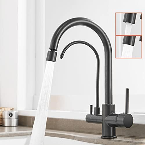 3 Wege Küchenarmatur 3 in 1 Wasserfilter Mischbatterie Chrom 360° Drehbar Spültischarmatur mit Trinkwasserauslass Dual Mode Schwarz & Single Mode für einfache Filtration 3 Wege Küchenarmatur 3 in 1 Wasserfilter Mischbatterie Chrom 360° Drehbar Spültischarmatur mit Trinkwasserauslass Dual Mode Schwarz & Single Mode für einfache Filtration von Generisch