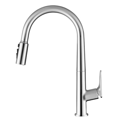 3-Wege-Küchenarmatur Chrom Schwanenhals Ausziehbarer Einhebelmischer 3-in-1 Spültischarmatur Moderne Küchenspüle Wasserhahn & Stilvolles Design von Generisch