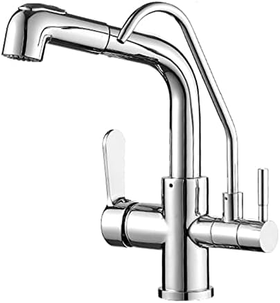 3-Wege-Küchenarmatur – herausziehbarer Sprühkopf, 360° drehbarer Hochbogen-Wasserhahn mit Wasserfilter-Reiniger, Chrom-Finish, flexibles Design für einfache Verwendung 3-Wege-Küchenarmatur – herausziehbarer Sprühkopf, 360° drehbarer Hochbogen-Wasserhahn mit Wasserfilter-Reiniger, Chrom-Finish, flexibles Design für einfache Verwendung von Generisch