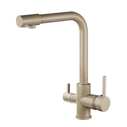 3-Wege-Küchenarmatur mit 360° Schwenkbar Beige Osmose Wasserfilter Wasserhahn Doppelhebel-Design 3-in-1 Spültischarmatur für Trinkwasserfiltration & Stilvoll 3-Wege-Küchenarmatur mit 360° Schwenkbar Beige Osmose Wasserfilter Wasserhahn Doppelhebel-Design 3-in-1 Spültischarmatur für Trinkwasserfiltration & Stilvoll von Generisch