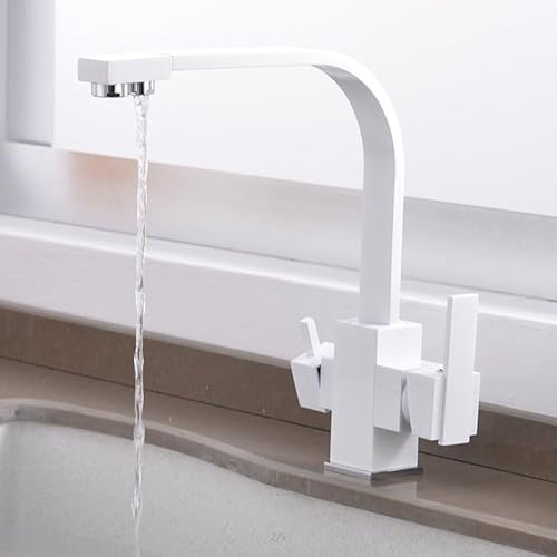 3-Wege-Küchenarmatur mit Doppelgriff 2 Wasserauslässe 3-in-1-Design für Trinkwasserfilter Weiß Spültischarmatur Küchenspüle Wasserhahn Langlebige und stilvolle Küchenarmatur 3-Wege-Küchenarmatur mit Doppelgriff 2 Wasserauslässe 3-in-1-Design für Trinkwasserfilter Weiß Spültischarmatur Küchenspüle Wasserhahn Langlebige und stilvolle Küchenarmatur von Generisch