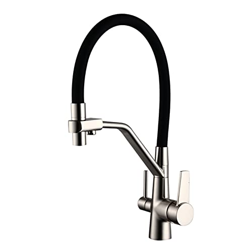 3-Wege-Küchenarmatur mit Wasserfilter, Messingkonstruktion, 360° Schwenk-Design, schwarzes Chrom-Finish, ideal für moderne Küchen, einfache Installation, stilvoll 3-Wege-Küchenarmatur mit Wasserfilter, Messingkonstruktion, 360° Schwenk-Design, schwarzes Chrom-Finish, ideal für moderne Küchen, einfache Installation, stilvoll von Generisch