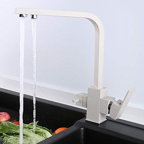 3-Wege-Küchenarmatur mit Wasserfilter, multifunktionaler Heiß- und Kaltmischer, Doppelausgang, 3-in-1 für sauberes Trinkwasser, Haferfarbe und stilvoll 3-Wege-Küchenarmatur mit Wasserfilter, multifunktionaler Heiß- und Kaltmischer, Doppelausgang, 3-in-1 für sauberes Trinkwasser, Haferfarbe und stilvoll von Generisch