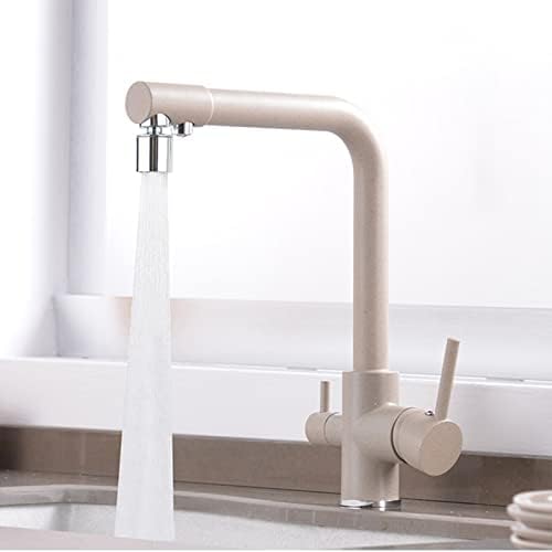 3 Wege Küchenarmatur mit Wasserfilter - 3 in 1 Trinkwasser Mischbatterie für Küchenspüle Haferflocken-Finish Doppelhebel 2 Modi für reines Trinkwasser und einfache Bedienung 3 Wege Küchenarmatur mit Wasserfilter - 3 in 1 Trinkwasser Mischbatterie für Küchenspüle Haferflocken-Finish Doppelhebel 2 Modi für reines Trinkwasser und einfache Bedienung von Generisch