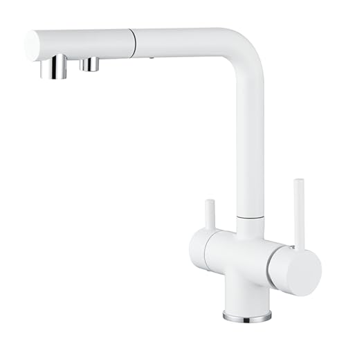 3-Wege-Küchenarmatur mit herausziehbarem Dual-Modus-Wasserfilter, 2 Hebel, Mischbatterie für Spüle, Trinkwasserspender, stilvolle Küchenspüle, Wasserhahn, einfache Installation 3-Wege-Küchenarmatur mit herausziehbarem Dual-Modus-Wasserfilter, 2 Hebel, Mischbatterie für Spüle, Trinkwasserspender, stilvolle Küchenspüle, Wasserhahn, einfache Installation von Generisch