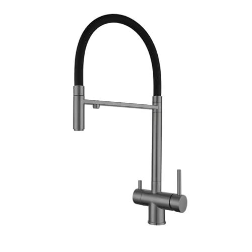 3-Wege-Küchenarmatur mit herausziehbarem Sprühkopf und Wasserfilter, moderner Wasserhahn für einfachen Wasserzugang und vielseitige Verwendung in der Küche von Generisch