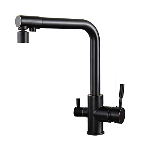 3 Wege Retro Küchenarmatur mit Filter - 2 Modus Schwenkauslauf 3 in 1 Mixer für reines Trinkwasser Stilvolle Spültischarmatur für moderne Küchen & vielseitiges Design von Generisch