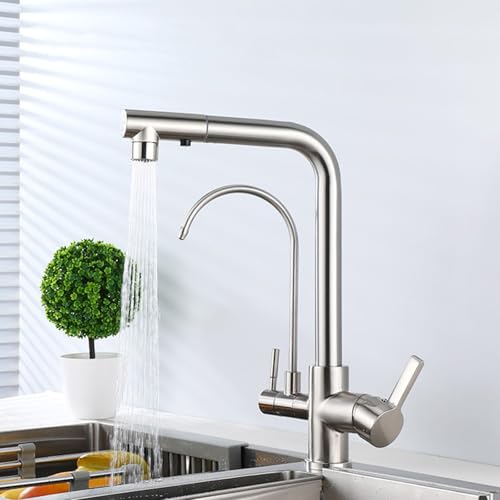 3-Wege-Wasserfilter-Wasserhahn aus gebürstetem Edelstahl – Dual-Modus-Küchenarmatur für einfache Installation, ideal für Trinkwasser & Spültischarmatur 3-Wege-Wasserfilter-Wasserhahn aus gebürstetem Edelstahl – Dual-Modus-Küchenarmatur für einfache Installation, ideal für Trinkwasser & Spültischarmatur von Generisch